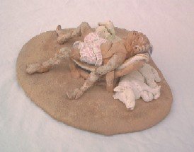 Handbuilt Clay Self- (and dog) portrait Handbuilt Clay Self- (and dog) portrait